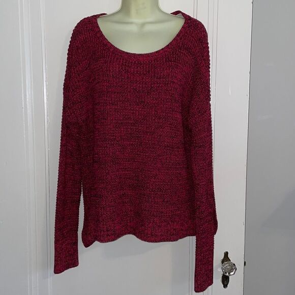 Victoria’s Secret red & black cotton slouchy sweater - Picture 1 of 10